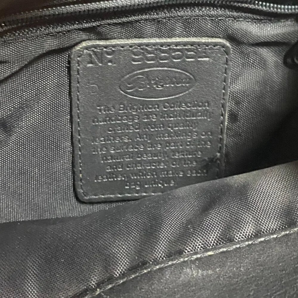 Vintage Brighton Croc Leather and Fabric Backpack in Black Gray